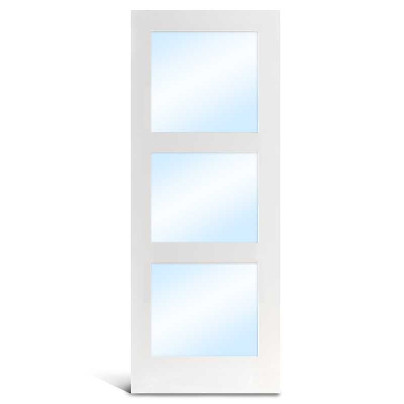 3 Lite MDF Primed Glass ประตูฝรั่งเศส