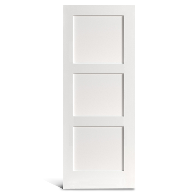 สี่เหลี่ยมแบน 3 บานพร้อมประตู Shaker ที่ทาสีล่วงหน้าในแนวตั้ง