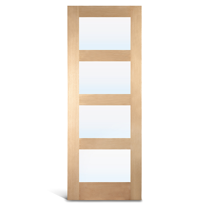 4 Lite Oak Glass ประตูฝรั่งเศส