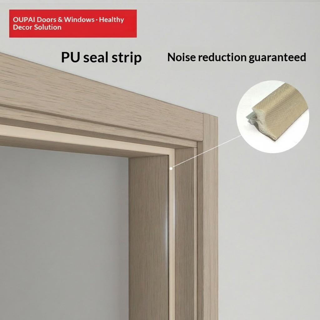 ประตู MDF ไม้ PVC Oupai ใบรับรอง CE Saso GOST-R