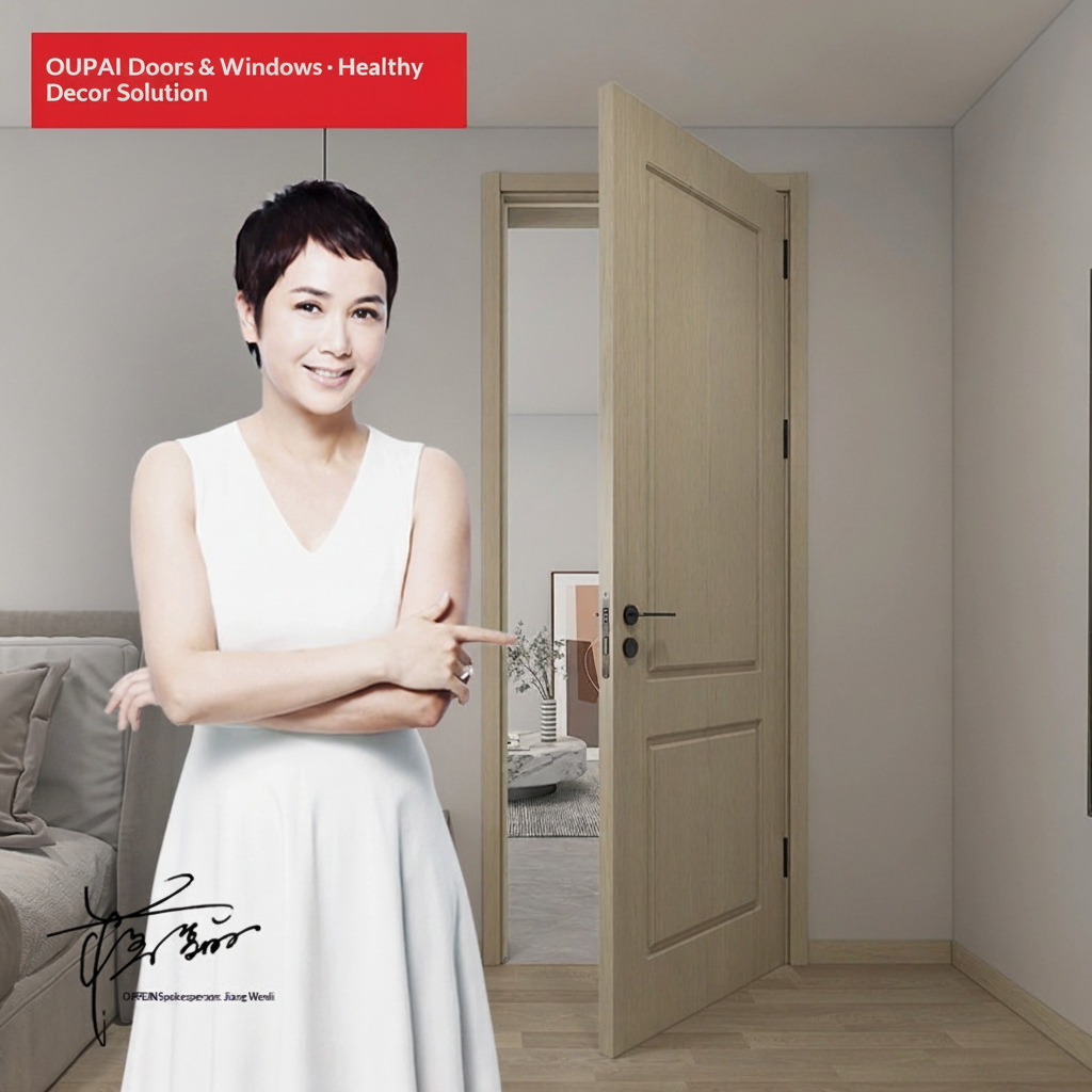 ประตู MDF ไม้ PVC Oupai ใบรับรอง CE Saso GOST-R