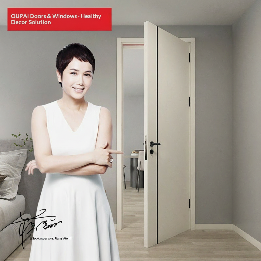 Oupai PVC WPC ประตูกันน้ำ CE Saso ใบรับรอง