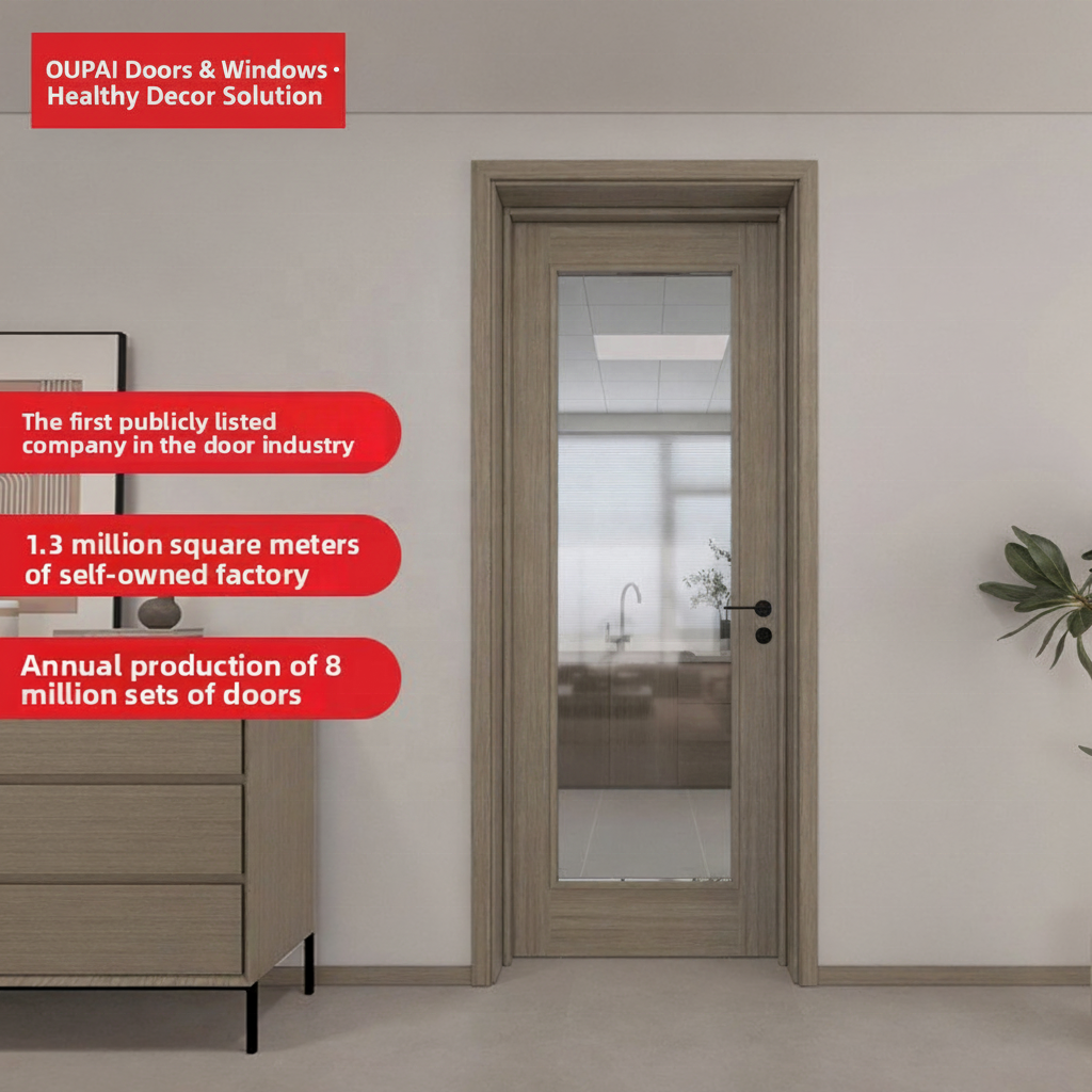 ประตู MDF ไม้ PVC Oupai ใบรับรอง CE Saso GOST-R