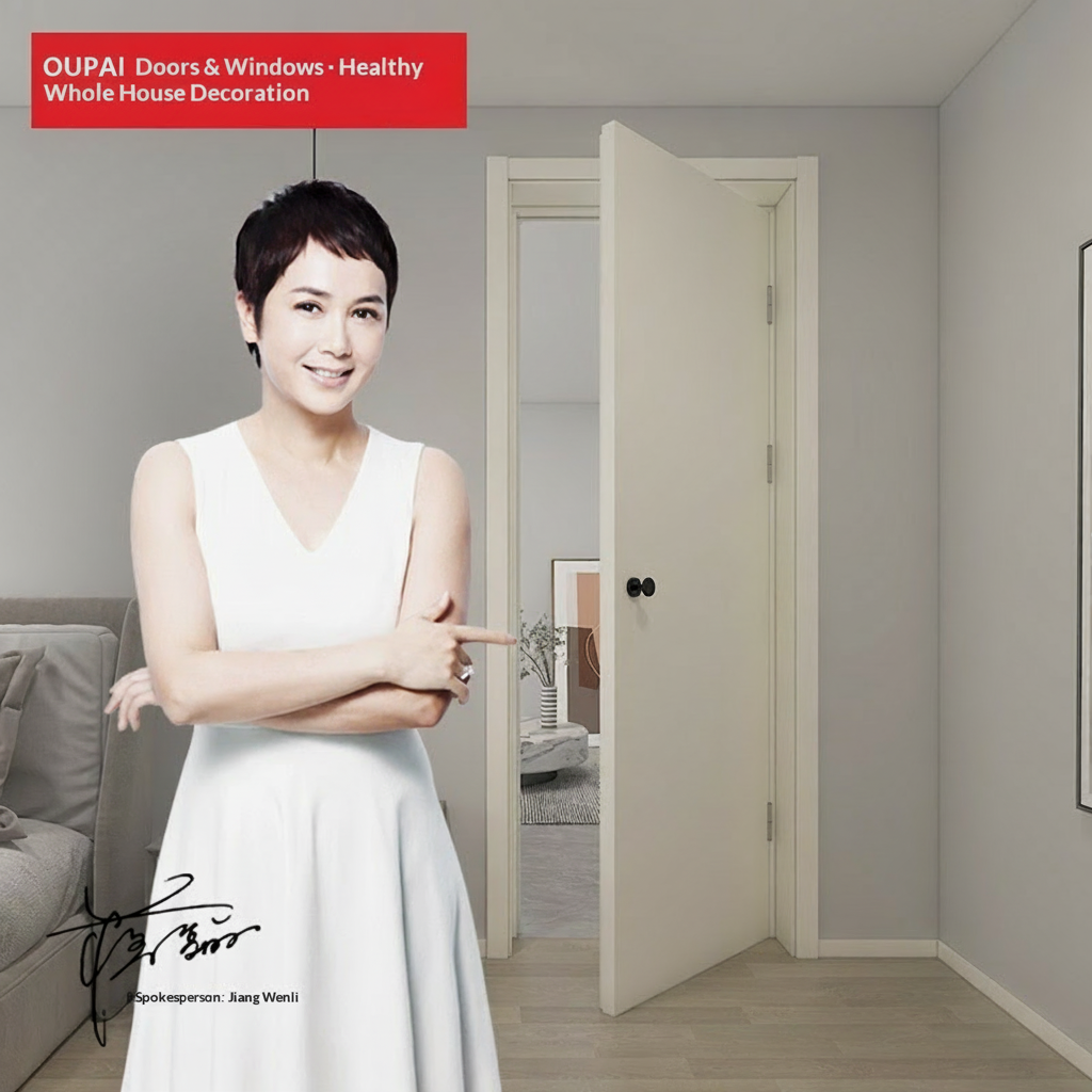 ประตู MDF ไม้ PVC Oupai ใบรับรอง CE Saso GOST-R