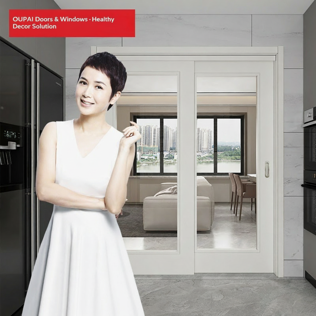 ประตู MDF ไม้ PVC Oupai ใบรับรอง CE Saso GOST-R